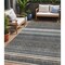 Homeroots 5' X 8' Taupe Beige And Pewter Striped Washable Indoor Outdoor Area Rug 614846 - alternate 1