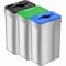 Hls Commercial 21 gal Rectangular Indoor Trash Can, Silver, Open Top, Stainless Steel, 10.25 in HLS21UOTTRIO - alternate 1