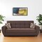 Homeroots 93" Brown Chenille Convertible Futon Sleeper Sofa And Toss Pillows With Storage 607075 - alternate 1