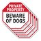 Signmission Private Property Beware of Dogs, 10 inch X 10 inch, Aluminum Metal Signs, 5PK OC-A-5Pack-10-151 - alternate 1