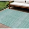 Homeroots 9' X 12' Aqua Teal Blue And Ivory Tribal Washable Indoor Outdoor Area Rug 582606 - alternate 1