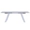 Homeroots 71" Gray and White Ceramic and Metal Self-Storing Leaf Extendable Dining Table 555187 - alternate 1