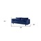 Homeroots 88" Navy Blue Velvet Sofa With Black Legs 318808 - alternate 5