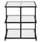 Homeroots 24" Black And Clear Glass And Steel Square End Table With Two Shelves 544185 - alternate 8