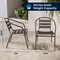 Flash Furniture Lila 23.5in Square Glass Top Metal Table with 2 Bronze Aluminum Slat Stack Chairs TLH-0731SQ-017CBZ2-GG - alternate 17