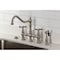 Kingston Brass Bridge Kitchen Faucet with Brass Sprayer, Brushed Nickel KS3278BEXBS - alternate 6