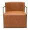 Homeroots 27" Brown And Gold Faux Leather And Faux Leather Arm Chair 556474 - alternate 8
