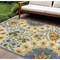 Homeroots 8' X 11' Ivory Blue Yellow And Orange Floral Indoor Outdoor Area Rug 546817 - alternate 8