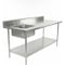 Amgood 30 in. x 72 in. Stainless Steel Work Table with Built-in Left Prep Sink and Faucet AMG WTWTPS-3072-L-F-Z - alternate 1