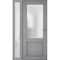 Vdomdoors Front Exterior Prehung FiberGlass Door Frosted Glass / Manux 8422 Grey Ash / Sidelight Exterior Win MANUX8422EXD-SS-W36+16 x H80-LH - alternate 6