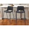 Homeroots Set of Two 26" Black Faux Leather And Steel Low Back Counter Height Bar Chairs 555660 - alternate 9