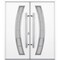 Vdomdoors Steel Double Doors Deux 6500 White Stainless Inserts Single Modern Painted DEUX6500DEXD-WS-RH-W72 x H80 - alternate 1