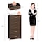 Homeroots 23" Brown Steel and Fabric Five Drawer Chest 484708 - alternate 3