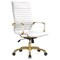 Leisuremod Harris High-Back Faux Leather Office Chair with Gold Frame, White HOTG19WL - alternate 1