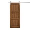 Sartodoors Modern Barn Door 42 x 80 inches, Ego 5010 Cognac Oak Veneer, 8FT Silver Rail Track Heavy Hardware EGO5010BD-S-DKO-42 - alternate 1