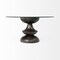 Homeroots 60" Clear And Brown Rounded Glass And Solid Manufactured Wood Pedestal Base Dining Table 380484 - alternate 8