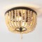 Jonathan Y Allison 10" 2-Light Shabby Chic Farmhouse Wood Beaded/Metal LED Flush Mount, Black/Cream JYL9074B - alternate 10