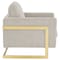 Leisuremod Lincoln Boucle Fabric Accent Armchair, Gold Stainless Steel Frame & Removable Back Cushion, Grey LA31-B-GR - alternate 7