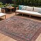 Homeroots 9' X 12' Pink And Mauve Medallion Washable Indoor Outdoor Area Rug 616074 - alternate 1