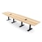 Skutchi Designs 14ft Conference Table With Power Unit | 14 Person Modular Boat Meeting Table | Harmony Series HAR-BOT-48X168-T.BK-K525-EBLK - alternate 1