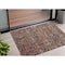 Homeroots 3' X 5' Red and Dark Blue Floral Washable Non Skid Indoor Outdoor Area Rug 564368 - alternate 1