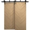 Sartodoors Sliding Closet Barn Bypass Doors 36 x 80 inches, Ego 5005 Natural Oak, Modern 6.6ft Rails Hardware EGO5005BBB-SNA-36 - alternate 1