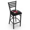 Holland Bar Stool Co 25" Blk Wrinkle Eastern Washington Station Counter Stool, Ladder Back L00425EastWA - alternate 1