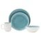 Homeroots Blue and White Sixteen Piece Round Ceramic Service For Four Dinnerware Set 534547 - alternate 7