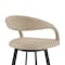 Homeroots 26" Beige and Black Faux Leather and Iron Low Back Counter Height Swivel Bar Chair 569180 - alternate 9