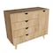 Homeroots 35" Natural Solid Wood Four Drawer Combo Dresser 489581 - alternate 1