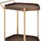 Homeroots 27in Walnut And Brass Wood and Steel Rolling Bar Cart 668799 - alternate 9