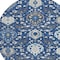 Homeroots 8' Navy Blue Charcoal And Ivory Round Damask Washable Indoor Outdoor Area Rug 599438 - alternate 8