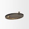 Homeroots 14in Antiqued Gold Metal Hand Finished Oval Vanity Tray With Handles 731278 - alternate 8