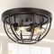 Jonathan Y Lyla 15.8 in. 3-Light Rustic Farmhouse Iron LED Flush Mount, Wood Finished/Oil Rubbed Bronze JYL1308A - alternate 11