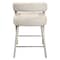 Homeroots 25" Ivory Metal and Fabric Low Back Counter Height Bar Chair 558307 - alternate 9