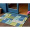 Homeroots 3' X 5' Denim Blue And Lime Green Geometric Washable Indoor Outdoor Area Rug 612575 - alternate 1