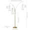 Homeroots 83" Brass Three Light Tree Floor Lamp With White Frosted Glass Drum Shade 523351 - alternate 9