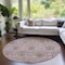 Homeroots 8' Chocolate Beige And Mauve Round Medallion Washable Indoor Outdoor Area Rug 587778 - alternate 8