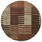Homeroots 8' Chocolate Ivory And Gold Round Striped Washable Indoor Outdoor Area Rug 613159 - alternate 7