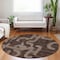 Homeroots 8' Chocolate And Beige Round Geometric Washable Indoor Outdoor Area Rug 614037 - alternate 9