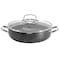 Korkmaz Galaksi Non Stick 9.5 Inch 2.8 Liter Low Casserole with Lid in Black A2953 - alternate 1