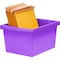 Storex 4 Gallon Storage Bin with Lid, Purple 61438U06C - alternate 4