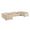Homeroots Beige Italian Leather Power Reclining U Shaped Eight Piece Corner Sectional With Console 632561 - alternate 1