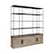 Homeroots 90" Brown Iron and Wood Three Tier Bookcase 380591 - alternate 7