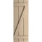 Ekena Millwork Rustic Three Board Joined Board-n-Batten Knotty Pine Faux Wood Shutters w/Z-Board, 16 1/2W x 68H, PR SHUBJZ16X68KPPR - alternate 16