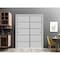 Sartodoors Sliding Closet Bypass Doors, Planum 0015 Matte Grey and Aluminum Strips, Sturdy Rails Moldings Trim PLANUM0015DBD-GRE-8496 - alternate 1