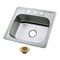 Kingston Brass 25-Inch Stainless Steel Self-Rimming Single Bowl Drop-In Kitchen Sink, 3-Hole with Strainer KGKTS25207 - alternate 1