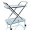 Homeroots 26in Silver Metal and Glass Rolling Bar Cart 364168 - alternate 7