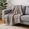 Homeroots 55" X 70" Chocolate And Gray Cotton Blend Woven Checkered Plush Throw Blanket with Fringe 633074 - alternate 6