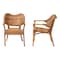 Bali & Pari Tara 2-Piece Natural Rattan Dining Chair - Handwoven Wicker Armchair with Curved Backrest, Seating 266-2PC-14569-ZORO - alternate 7